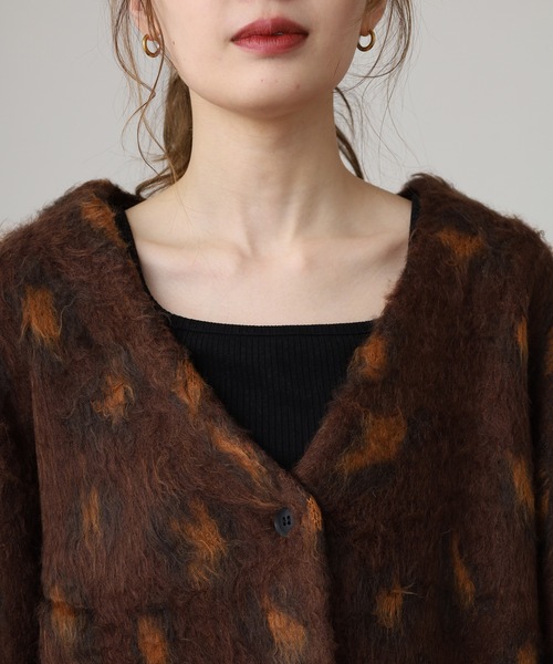 セール】レオパード柄Vネックカーディガン（カーディガン/ボレロ