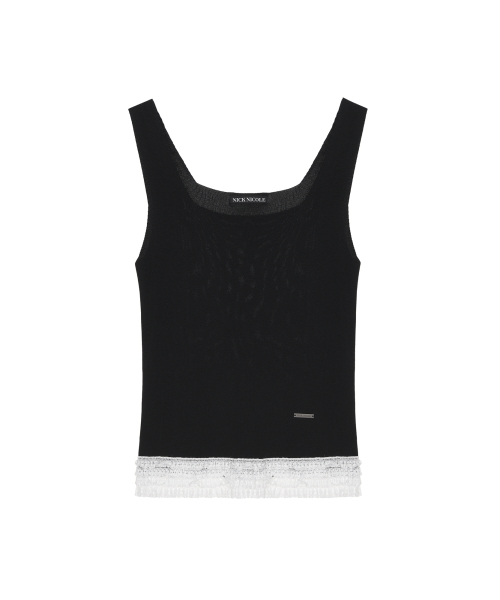 NICK&NICOLE（ニックアンドニコール）の「FRILL KNIT SLEEVELESS_BLACK（Tシャツ/カットソー・レディース・その他・FREE）」の4枚目の写真