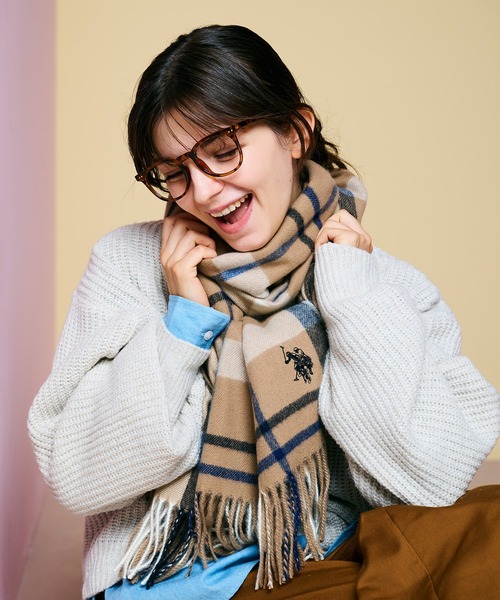 U.S. POLO ASSN.(ユーエスポロアッスン)の「【U.S. POLO ASSN.】カシミヤタッチ チェック マフラー(マフラー・レディース・ブルー/グレー/ブラック/ベージュ/ピンク・FREE)」の21枚目の写真