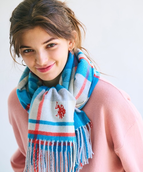 U.S. POLO ASSN.(ユーエスポロアッスン)の「【U.S. POLO ASSN.】カシミヤタッチ チェック マフラー(マフラー・レディース・ブルー/グレー/ブラック/ベージュ/ピンク・FREE)」の22枚目の写真