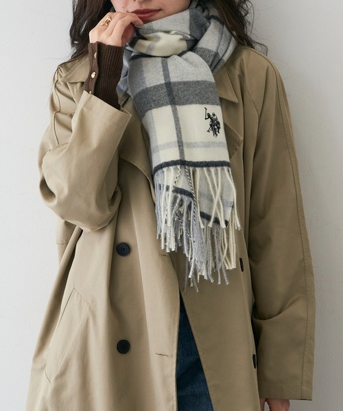 U.S. POLO ASSN.(ユーエスポロアッスン)の「【U.S. POLO ASSN.】カシミヤタッチ チェック マフラー(マフラー・レディース・ブルー/グレー/ブラック/ベージュ/ピンク・FREE)」の8枚目の写真
