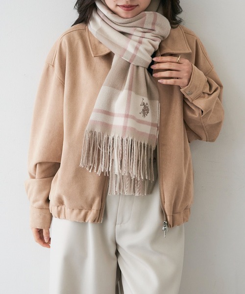 U.S. POLO ASSN.(ユーエスポロアッスン)の「【U.S. POLO ASSN.】カシミヤタッチ チェック マフラー(マフラー・レディース・ブルー/グレー/ブラック/ベージュ/ピンク・FREE)」の16枚目の写真