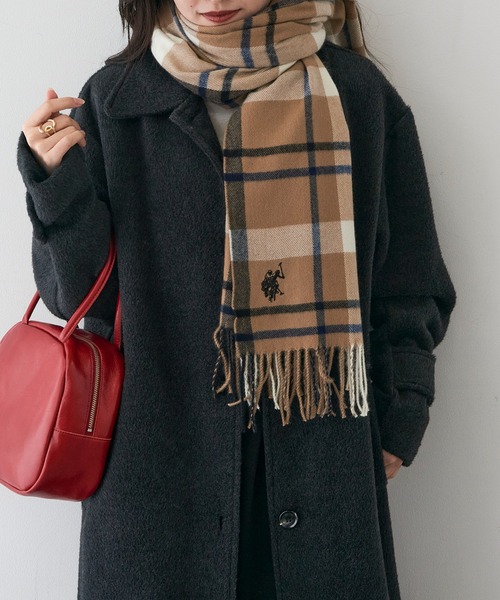 U.S. POLO ASSN.(ユーエスポロアッスン)の「【U.S. POLO ASSN.】カシミヤタッチ チェック マフラー(マフラー・レディース・ブルー/グレー/ブラック/ベージュ/ピンク・FREE)」の11枚目の写真
