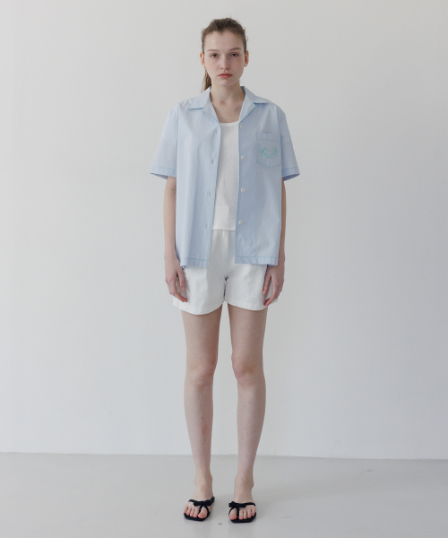 TTUDEMENT(トュードメント)の「STITCHED OPEN COLLAR SHIRT L.BLUE(シャツ/ブラウス・レディース・その他・FREE)」の3枚目の写真