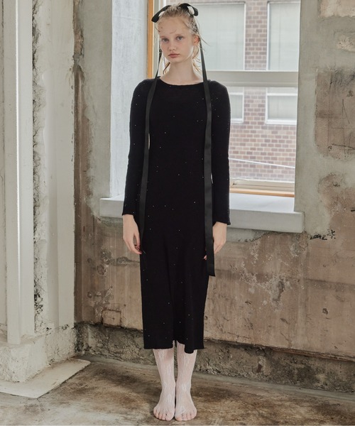 etre loin(エトルワン)の「Back open shiny knit dress(ワンピース・レディース・ブラック/ピンク/レッド・M)」の15枚目の写真