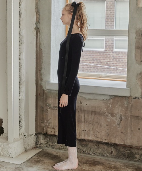 etre loin(エトルワン)の「Back open shiny knit dress(ワンピース・レディース・ブラック/ピンク/レッド・M)」の16枚目の写真