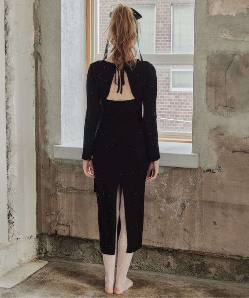 etre loin(エトルワン)の「Back open shiny knit dress(ワンピース・レディース・ブラック/ピンク/レッド・M)」の17枚目の写真