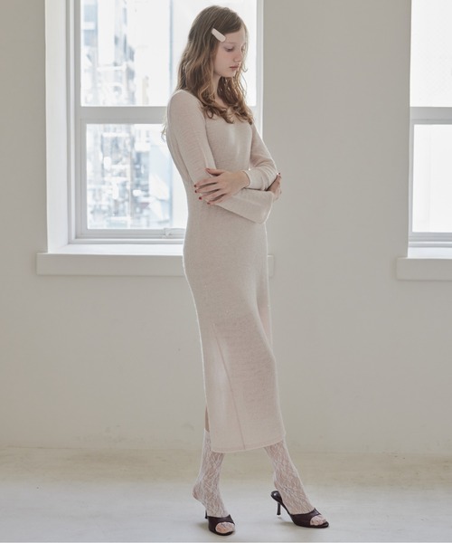 etre loin(エトルワン)の「Back open shiny knit dress(ワンピース・レディース・ブラック/ピンク/レッド・M)」の21枚目の写真