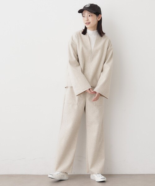 Dessin(デッサン)の「【セットアップ可/洗える】メルトンリラクシーパンツ(その他パンツ・レディース・ナチュラル/ブラウン系その他・00/01/02/03)」の9枚目の写真