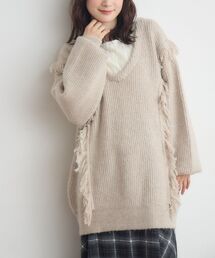 RETRO GIRL | VネックチュニックNT(ニット/セーター)