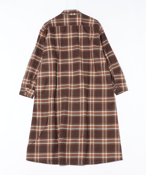 OLD BETTY'S（オールドベティーズ）の「Flannel Check Shirts One-piece（ワンピース・レディース・ネイビー/ブラウン・FREE）」の16枚目の写真