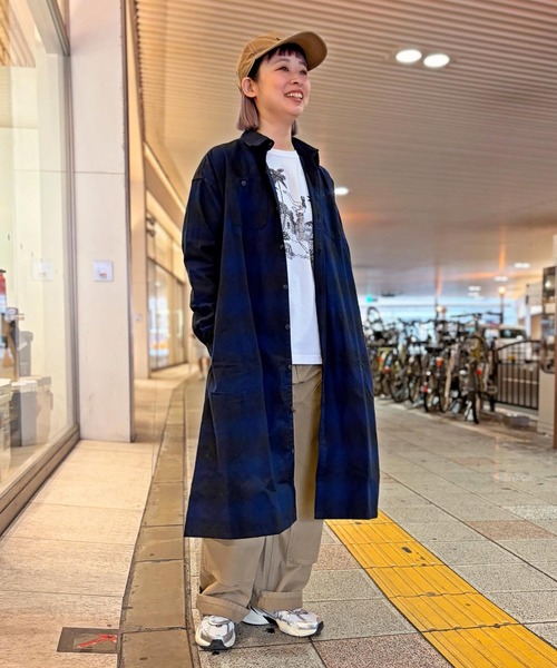 OLD BETTY'S（オールドベティーズ）の「Flannel Check Shirts One-piece（ワンピース・レディース・ネイビー/ブラウン・FREE）」の10枚目の写真