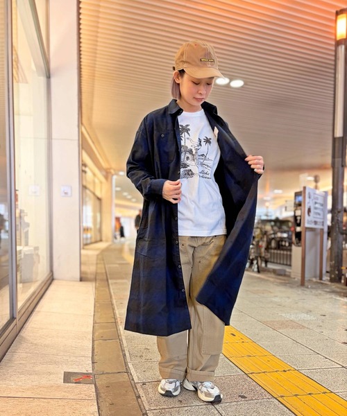 OLD BETTY'S（オールドベティーズ）の「Flannel Check Shirts One-piece（ワンピース・レディース・ネイビー/ブラウン・FREE）」の11枚目の写真