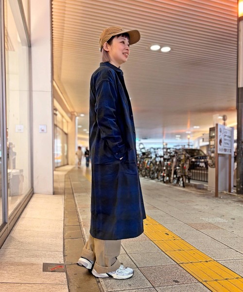 OLD BETTY'S（オールドベティーズ）の「Flannel Check Shirts One-piece（ワンピース・レディース・ネイビー/ブラウン・FREE）」の12枚目の写真