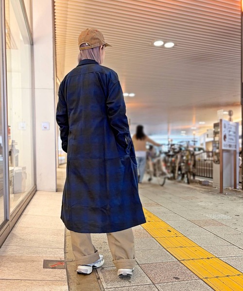 OLD BETTY'S（オールドベティーズ）の「Flannel Check Shirts One-piece（ワンピース・レディース・ネイビー/ブラウン・FREE）」の13枚目の写真