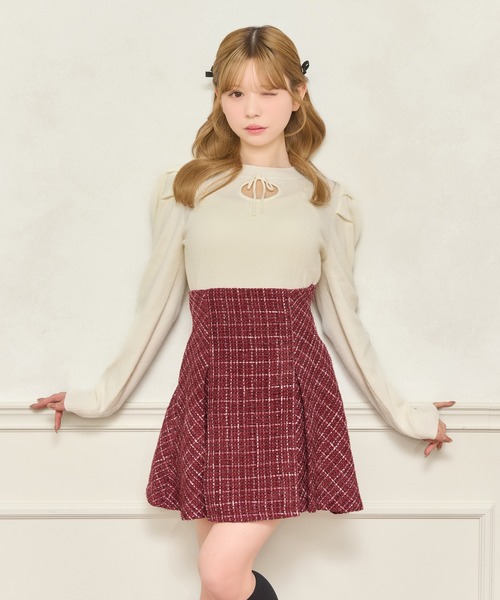 apres jour(アプレジュール)の「フロントオープンパワショルニット(ニット/セーター・レディース・ボルドー/アイボリー/ブラック・フリー/X-LARGE)」の5枚目の写真