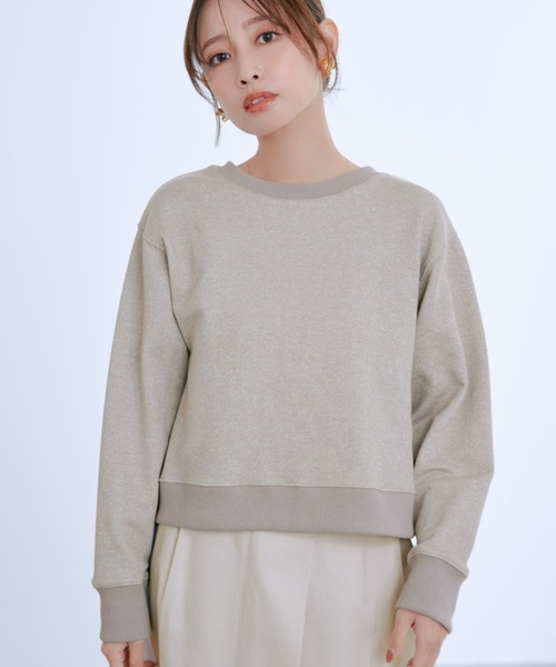 COHINA(コヒナ)の「2wayラメスウェット 【低身長・小柄女性】(スウェット・レディース・グレー/ブラック/ベージュ・ONE SIZE)」の3枚目の写真