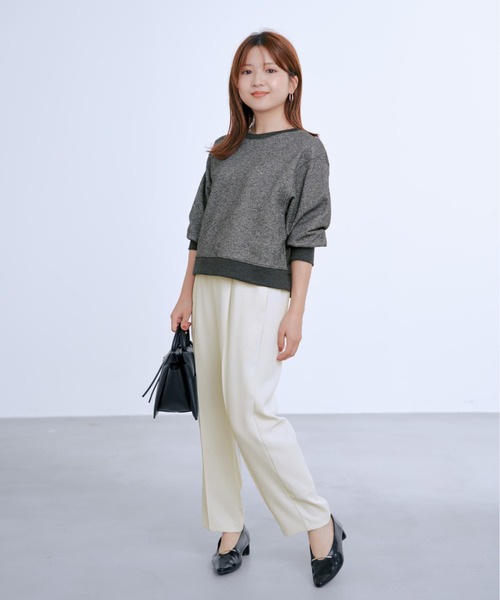 COHINA(コヒナ)の「2wayラメスウェット 【低身長・小柄女性】(スウェット・レディース・グレー/ブラック/ベージュ・ONE SIZE)」の8枚目の写真