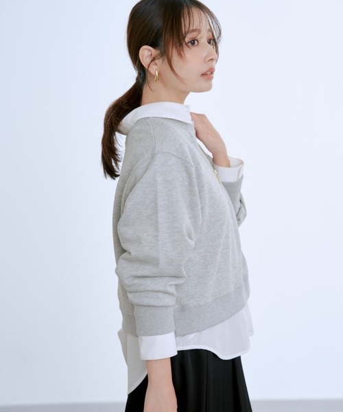 COHINA(コヒナ)の「2wayラメスウェット 【低身長・小柄女性】(スウェット・レディース・グレー/ブラック/ベージュ・ONE SIZE)」の4枚目の写真