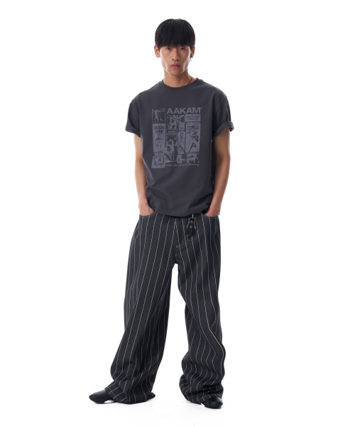 AAKAM(アーカム)の「Striped Cinch Back Denim Pants (Black)(デニムパンツ・レディース・その他・1/2)」の12枚目の写真