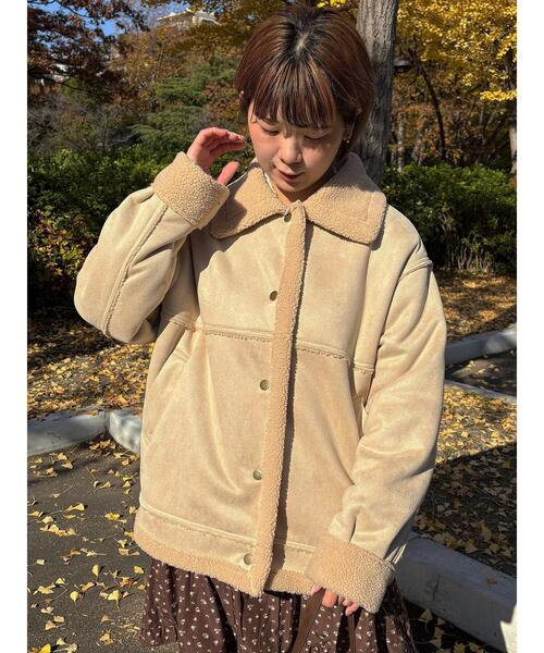 ehka sopo（エヘカソポ）の「エコムートンジャケット（その他アウター・レディース・ブラウン/ベージュ/モカ・F）」の3枚目の写真