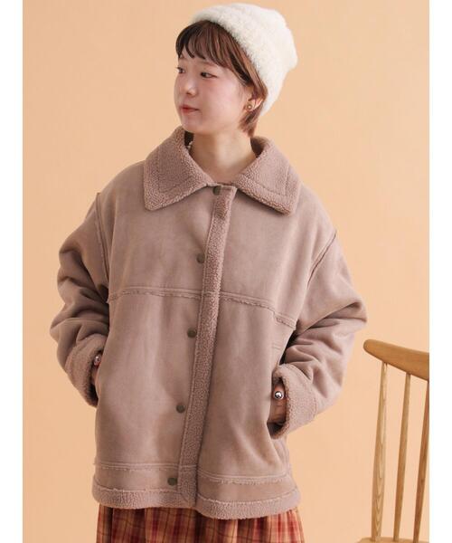 ehka sopo（エヘカソポ）の「エコムートンジャケット（その他アウター・レディース・ブラウン/ベージュ/モカ・F）」の2枚目の写真