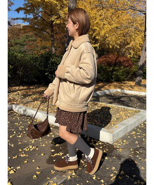 ehka sopo（エヘカソポ）の「エコムートンジャケット（その他アウター・レディース・ブラウン/ベージュ/モカ・F）」の15枚目の写真