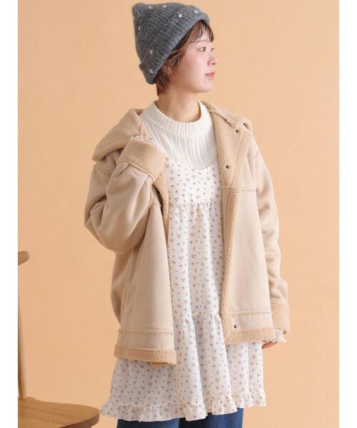 ehka sopo（エヘカソポ）の「エコムートンジャケット（その他アウター・レディース・ブラウン/ベージュ/モカ・F）」の4枚目の写真
