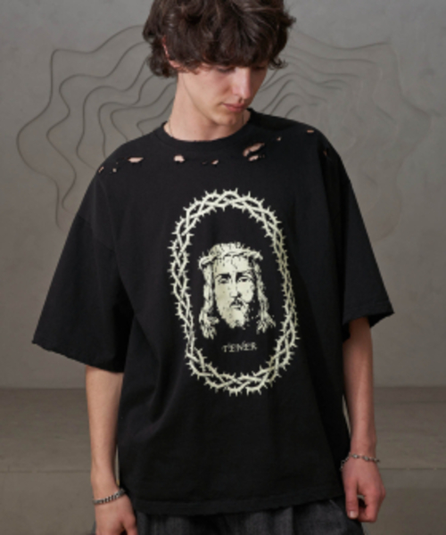 TENER(テネル)の「ジーザス救済T(ブラック)(Tシャツ/カットソー・メンズ・その他・FREE)」の1枚目の写真