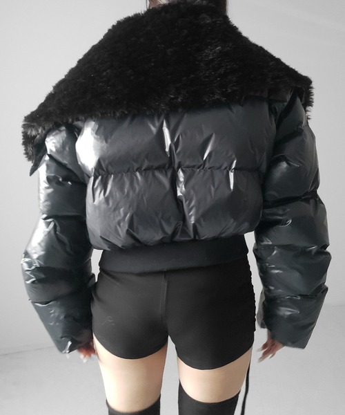 me+em select(ミームセレクト)の「【 2color 】フェイクファー襟レディパフショートダウンジャケット / fakefur collar lady puff short down jacket(ダウンジャケット/コート・レディース・アイボリー/ブラック・FREE)」の16枚目の写真