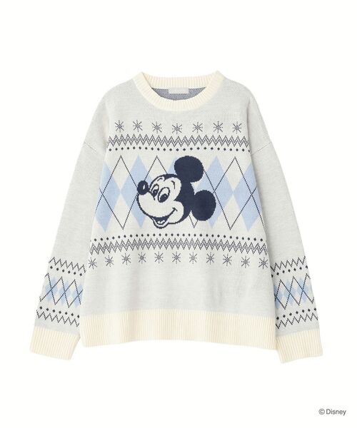 ミッキー/ミニー/アーガイルニットプルオーバー（ニット/セーター
