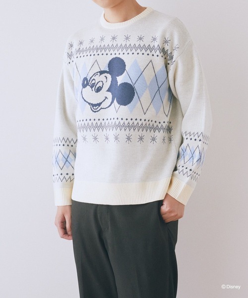 ミッキー/ミニー/アーガイルニットプルオーバー（ニット/セーター
