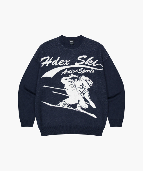 HDEX（エイチデックス）の「オーバーサイズスキー ニット (ネイビー)（ニット/セーター・メンズ・ネイビー・MEDIUM/LARGE/X-LARGE/2XL）」の2枚目の写真