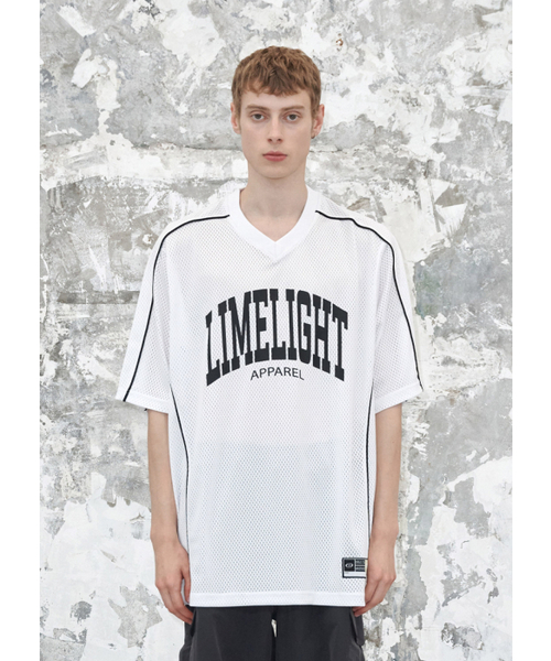 LIMELIGHT APPAREL(ライムライトアパレル)の「アパレルアーチロゴメッシュジャージ(ホワイト/ブラック)(Tシャツ/カットソー・メンズ・その他・LARGE/X-LARGE/MEDIUM)」の1枚目の写真