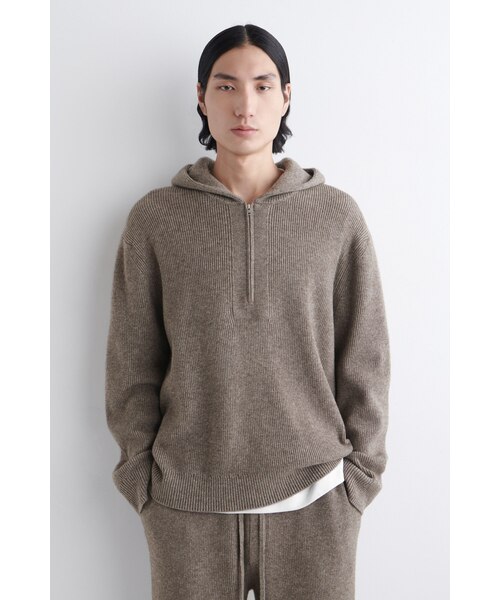 ニットメリノヤクジップアップフーディー