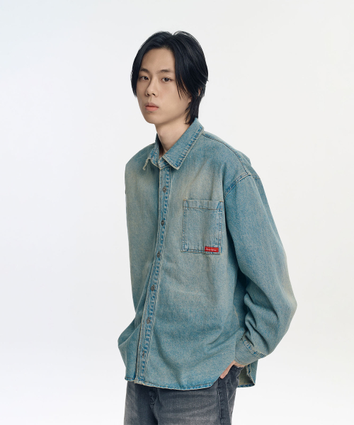SLOW RECORD HOUSE(スローレコードハウス)の「ヴィンテージレッドラベルデニムシャツ_薄い青(シャツ/ブラウス・レディース・その他・MEDIUM/LARGE/SMALL)」の11枚目の写真