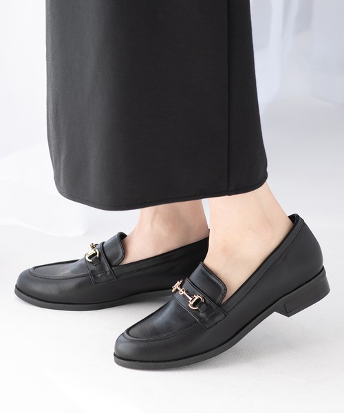 JELLY BEANS(ジェリービーンズ)の「ゴールドビットローファー(211-59362)JELLY BEANS(ジェリービーンズ)(ローファー・レディース・ブラック・22.5/23/23.5/24/24.5)」の9枚目の写真