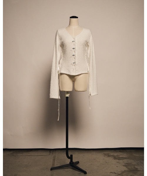 lilLilly（リルリリー）の「ローズリボンカーディガン（カーディガン/ボレロ・レディース・ホワイト/ブラック/ピンク・FREE）」の6枚目の写真