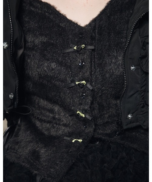 lilLilly（リルリリー）の「ローズリボンカーディガン（カーディガン/ボレロ・レディース・ホワイト/ブラック/ピンク・FREE）」の8枚目の写真