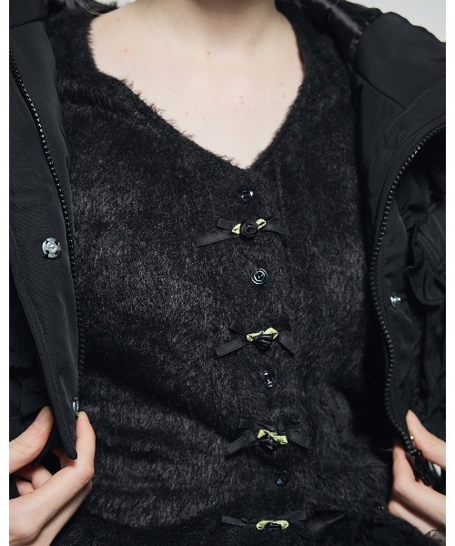 lilLilly（リルリリー）の「ローズリボンカーディガン（カーディガン/ボレロ・レディース・ホワイト/ブラック/ピンク・FREE）」の9枚目の写真