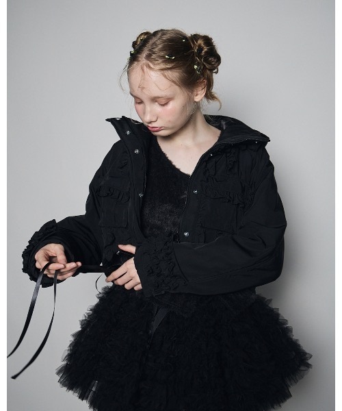 lilLilly（リルリリー）の「ローズリボンカーディガン（カーディガン/ボレロ・レディース・ホワイト/ブラック/ピンク・FREE）」の11枚目の写真