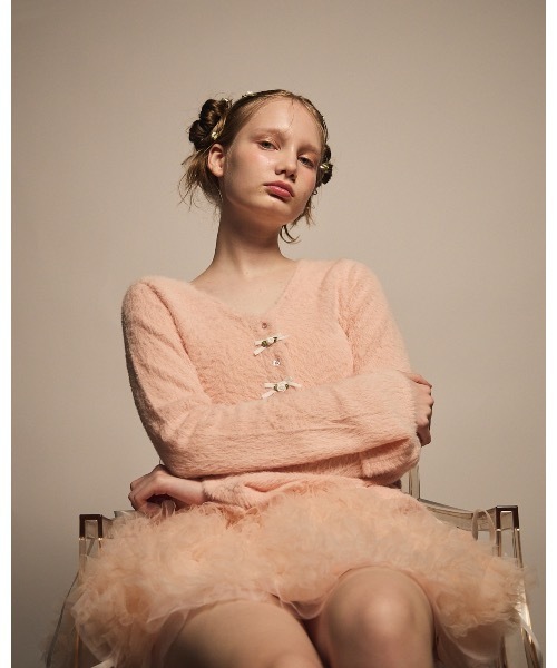 lilLilly（リルリリー）の「ローズリボンカーディガン（カーディガン/ボレロ・レディース・ホワイト/ブラック/ピンク・FREE）」の16枚目の写真