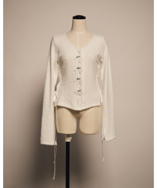 lilLilly（リルリリー）の「ローズリボンカーディガン（カーディガン/ボレロ・レディース・ホワイト/ブラック/ピンク・FREE）」の17枚目の写真