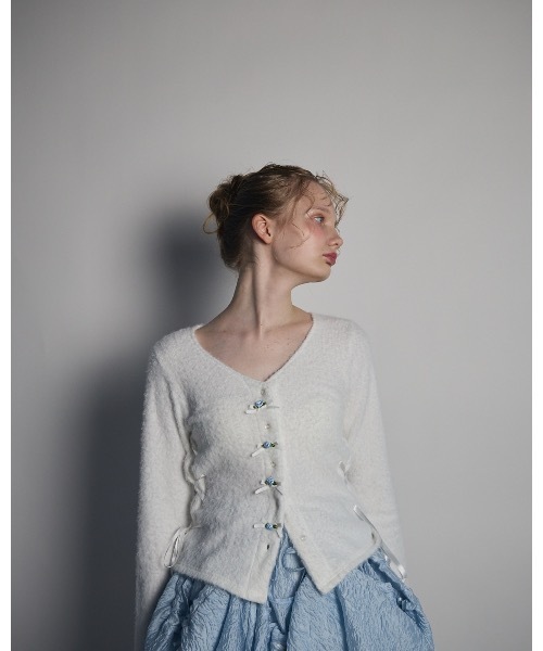 lilLilly（リルリリー）の「ローズリボンカーディガン（カーディガン/ボレロ・レディース・ホワイト/ブラック/ピンク・FREE）」の18枚目の写真