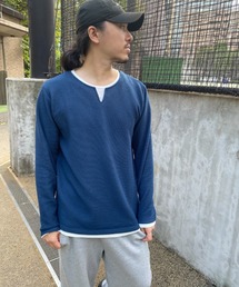 NO NEED（ノーニード）の「ワッフルキーネックレイヤード（Tシャツ/カットソー）」