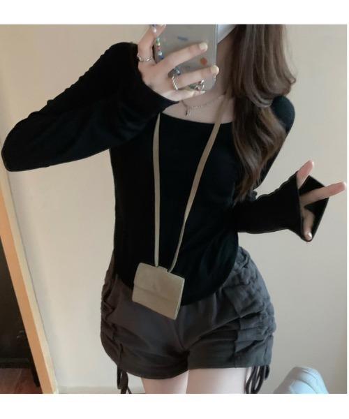 Vini（ヴィニ）の「ベーシックロングスリーブ（Tシャツ/カットソー・レディース・ブラック/グレー・MEDIUM）」の5枚目の写真