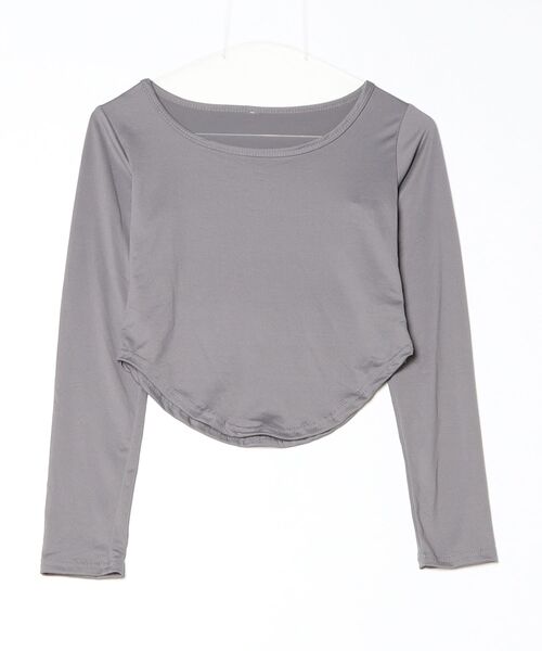 Vini（ヴィニ）の「ベーシックロングスリーブ（Tシャツ/カットソー・レディース・ブラック/グレー・MEDIUM）」の9枚目の写真