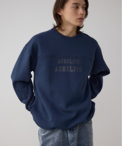 AZUL by moussy（アズールバイマウジー）の「裏起毛パイピングデザイントップス（スウェット・メンズ・ブラック/ダークネイビー/杢グレー・LARGE/MEDIUM）」の3枚目の写真