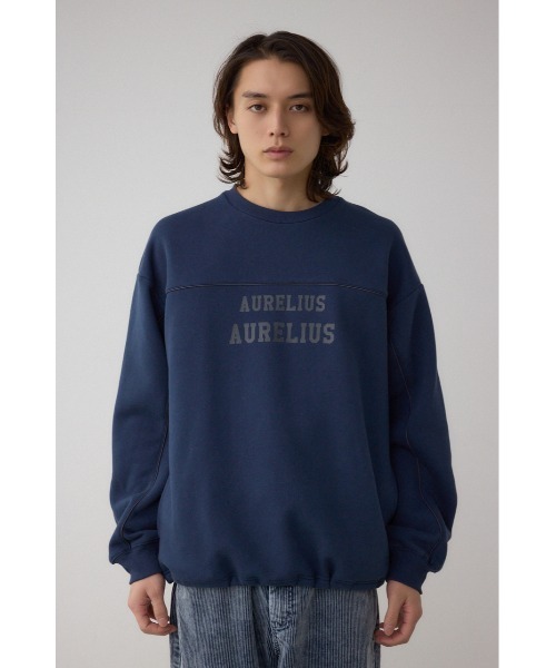 AZUL by moussy（アズールバイマウジー）の「裏起毛パイピングデザイントップス（スウェット・メンズ・ブラック/ダークネイビー/杢グレー・LARGE/MEDIUM）」の8枚目の写真