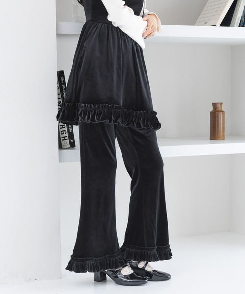 Heather（ヘザー）の「ベロアフリルパンツ　639599（その他パンツ・レディース・ブラウン/ブラック・FREE）」の3枚目の写真